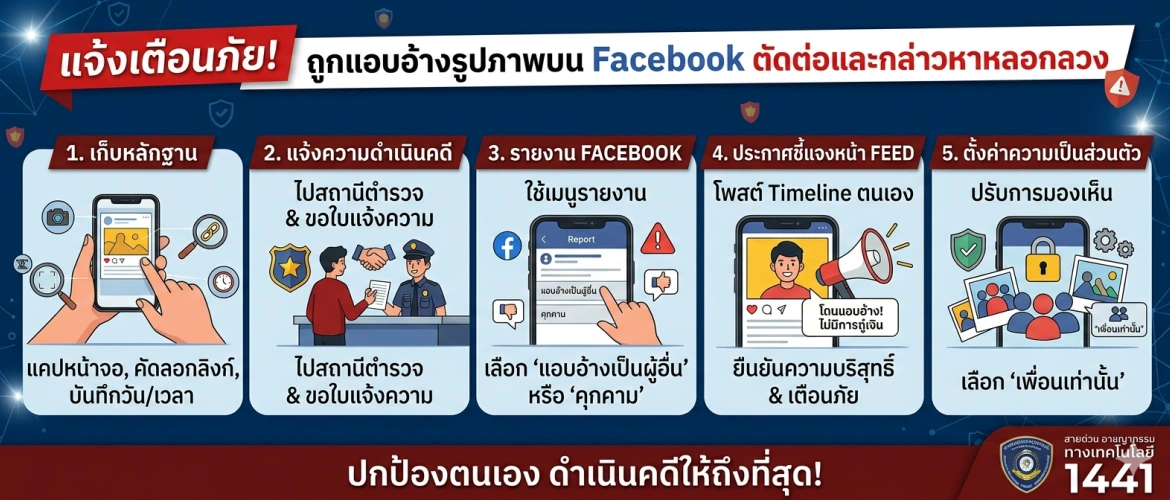 แจ้งเตือนภัย และวิธีรับมือการถูกแอบอ้างรูปภาพบน Facebook